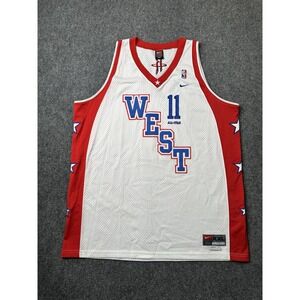 Mens Nike NBA All-Star West Yao Ming #11 Jersey White Red Length+2, Size XXL